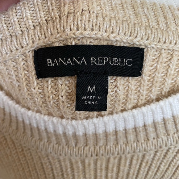 Banana Republic Mariner Sweater Stripe Beige Tan - Picture 5 of 5